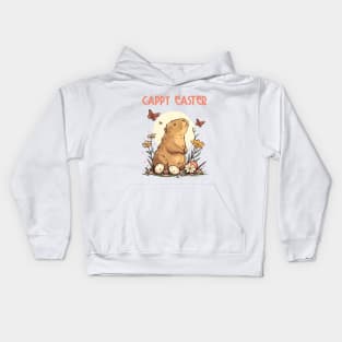 cappy easter happy easter capybara Kids Hoodie